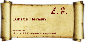 Lukits Herman névjegykártya